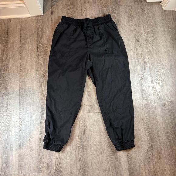 A New Day Pants Womens Medium Black Twill Jogger Elastic Waist Cuffed Casual - Picture 3 of 8